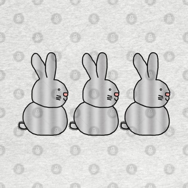 Three Metal Bunnies by ellenhenryart